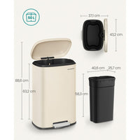 Stalen Keukenafvalbak Met Pedaal en Soft-Close Deksel 50 Liter – productweergave 33 | De Groot Living