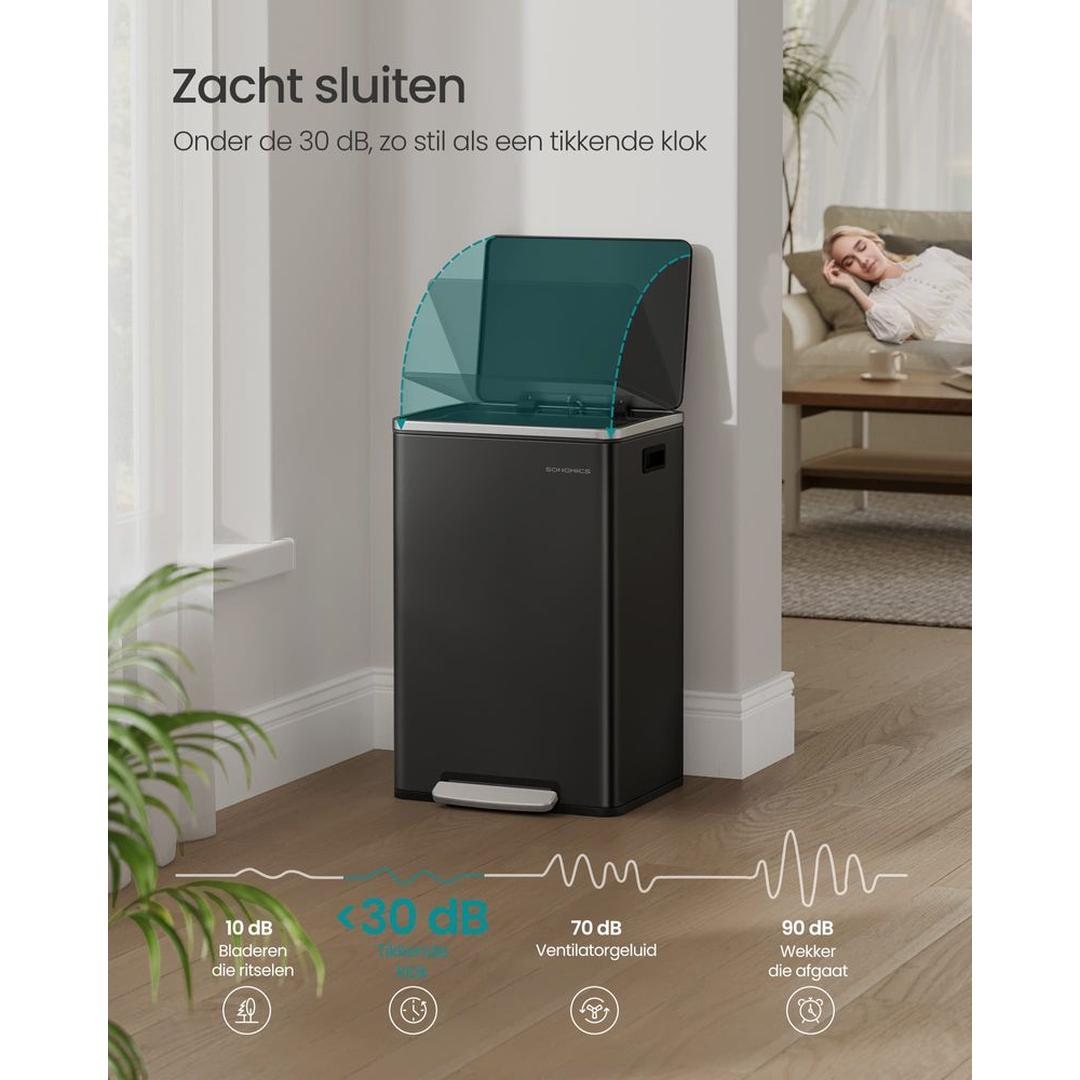 Stalen Pedaalemmer met Soft-Close Deksel en Uitneembare Binnenemmer – productweergave 4 | De Groot Living