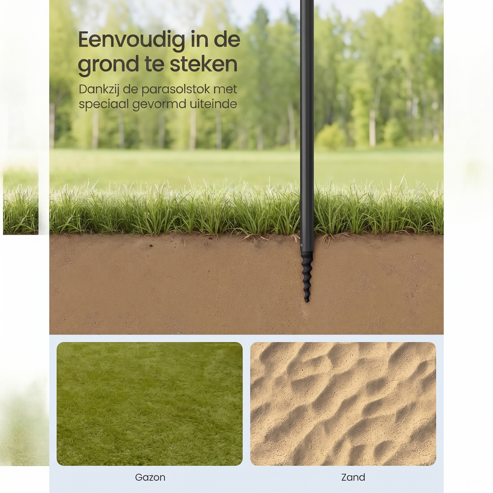 Strandparasol met Opbergvak en UPF 50+ UV-bescherming – productweergave 6 | De Groot Living