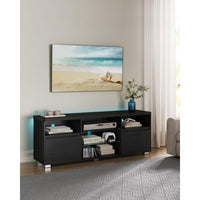 TV-Meubel met LED-Verlichting en Verstelbare Glazen Planken – productweergave 2 | De Groot Living