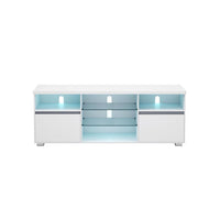 TV-Meubel met LED-Verlichting en Verstelbare Glazen Planken – productweergave 3 | De Groot Living