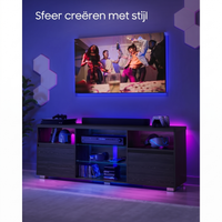 TV-Meubel met LED-Verlichting en Verstelbare Glazen Planken – productweergave 4 | De Groot Living
