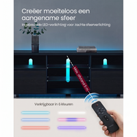 TV-Meubel met LED-Verlichting en Verstelbare Glazen Planken – productweergave 6 | De Groot Living