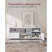 TV-Meubel met LED-Verlichting en Verstelbare Glazen Planken – productweergave 9 | De Groot Living