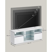 TV-Meubel met LED-Verlichting en Verstelbare Glazen Planken – productweergave 10 | De Groot Living