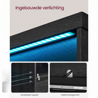 TV-Meubel met LED-Verlichting en Verstelbare Glazen Planken – productweergave 11 | De Groot Living