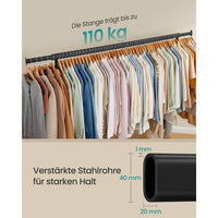 Uitschuifbaar Kledingrek Op Wielen Van Verchroomd Staal 160-200 cm – productweergave 3 | De Groot Living