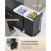 Uittrekbare Prullenbak voor Keukenkast met Afvalscheiding – productweergave 6 | De Groot Living