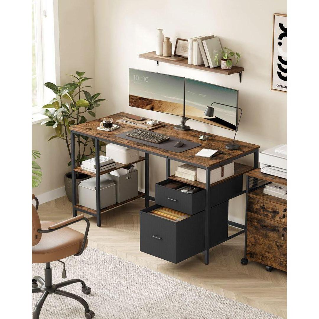 Vintage Bureau 140 cm met Laden en Planken in Industrieel Design – productweergave 2 | De Groot Living