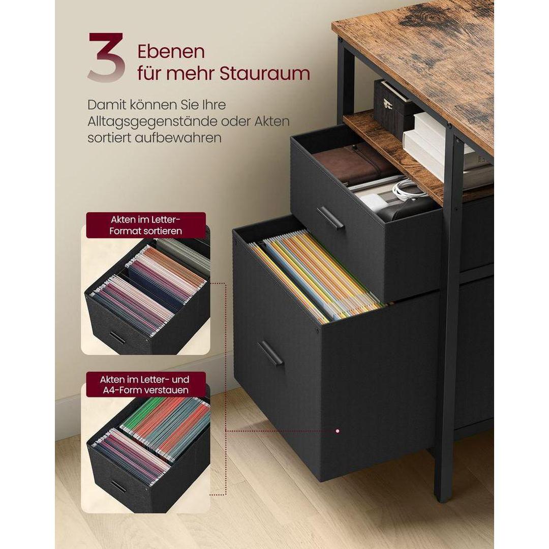 Vintage Bureau 140 cm met Laden en Planken in Industrieel Design – productweergave 5 | De Groot Living