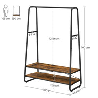 Vrijstaand Metalen Kledingrek met Kledingstang en Opbergplank – productweergave 11 | De Groot Living