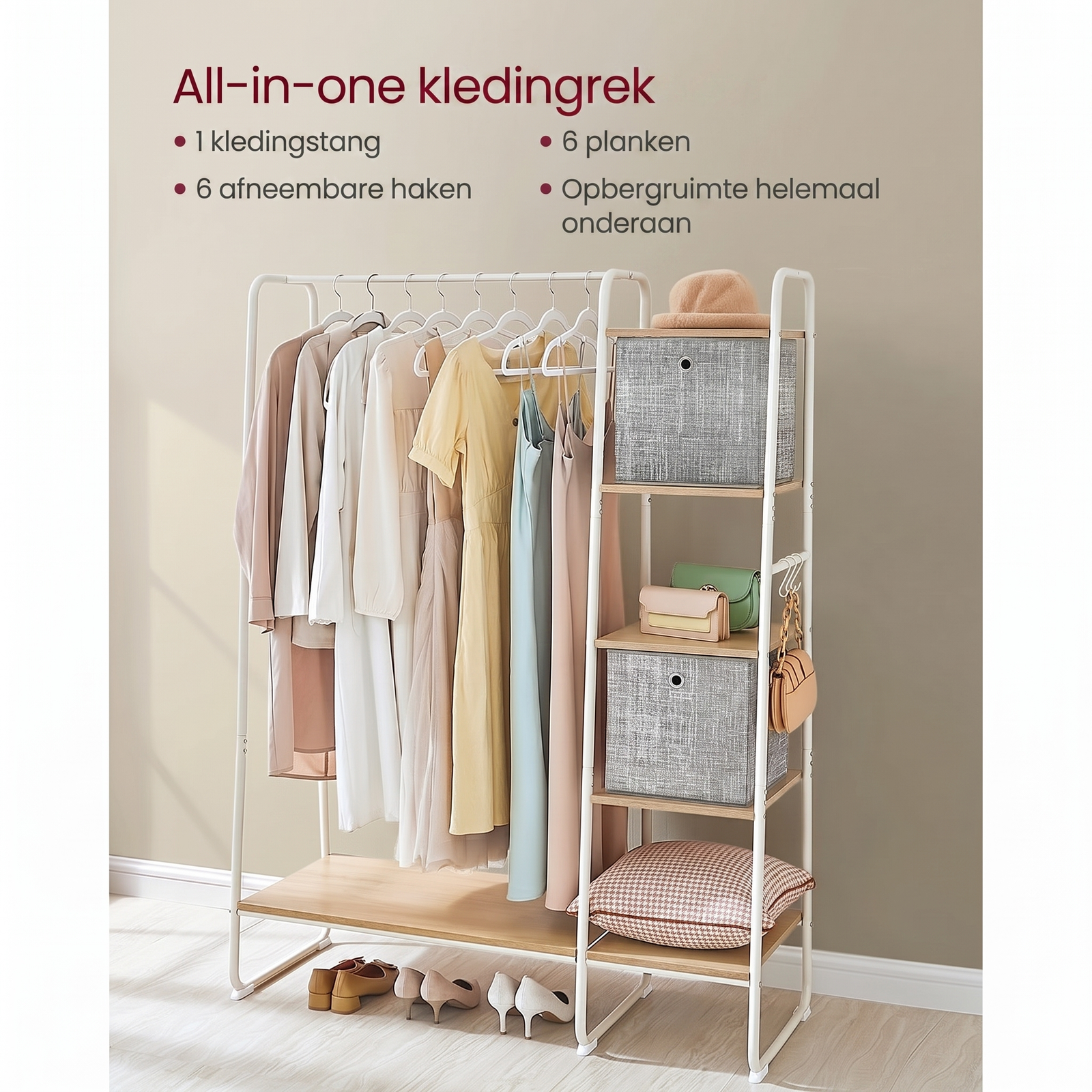 Vrijstaande Kapstok met 6 Haken – productweergave 15 | De Groot Living