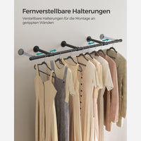 Wandgemonteerde Kledingstang Van Metaal Voor Kleding en Jassen 170 cm – productweergave 4 | De Groot Living