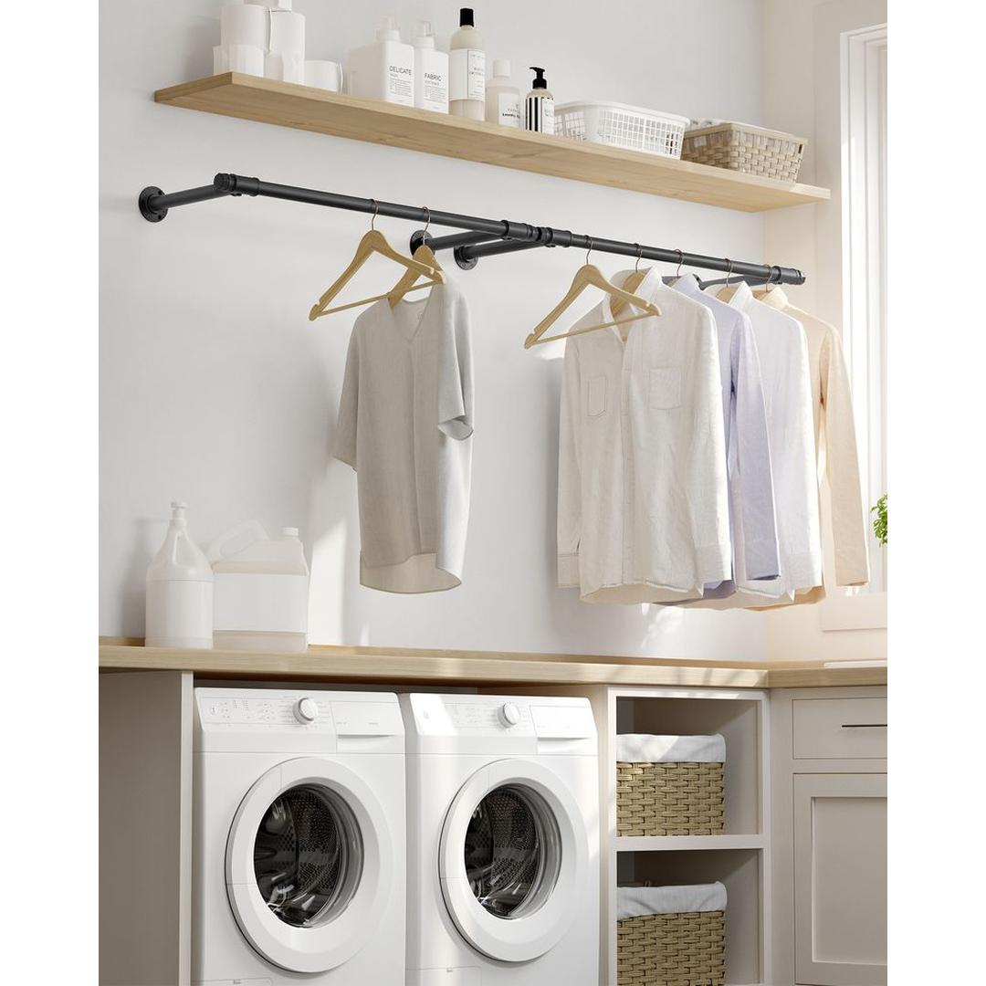 Wandgemonteerde Kledingstang Van Metaal Voor Kleding en Jassen 170 cm – productweergave 11 | De Groot Living