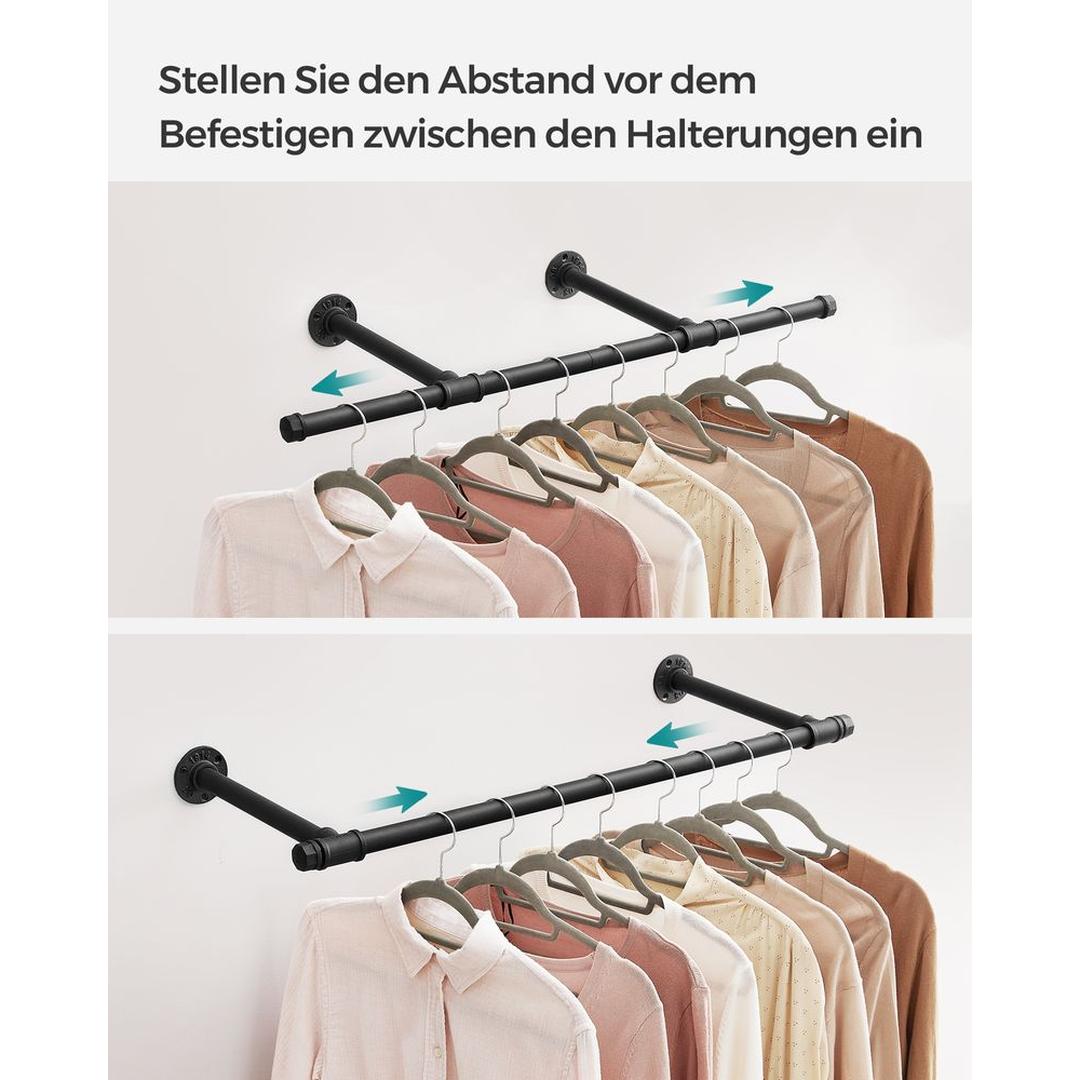 Wandgemonteerde Kledingstang Van Metaal Voor Kleding en Jassen 170 cm – productweergave 12 | De Groot Living