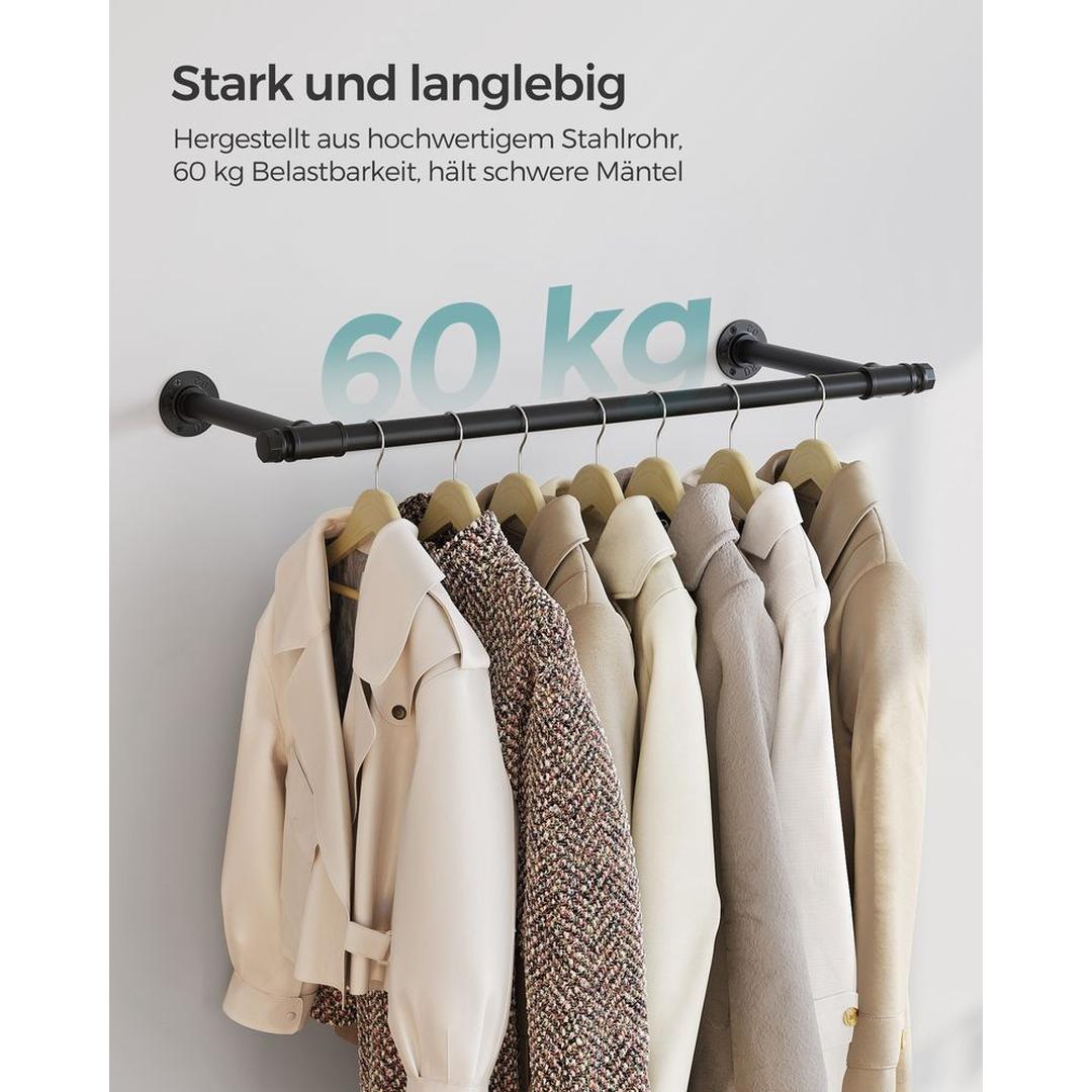 Wandgemonteerde Kledingstang Van Metaal Voor Kleding en Jassen 170 cm – productweergave 13 | De Groot Living