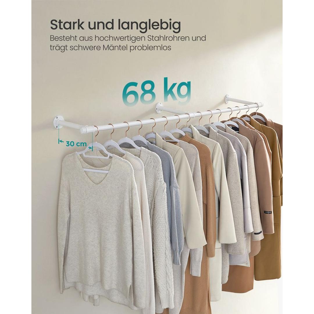 Wandgemonteerde Kledingstang Van Metaal Voor Kleding en Jassen 170 cm – productweergave 20 | De Groot Living