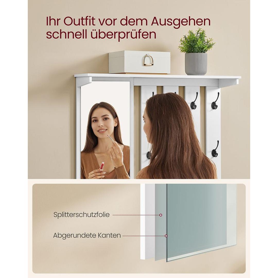Wandkapstok en Schoenenbank Set met Spiegel en Schoenenkast Voor Hal – productweergave 4 | De Groot Living