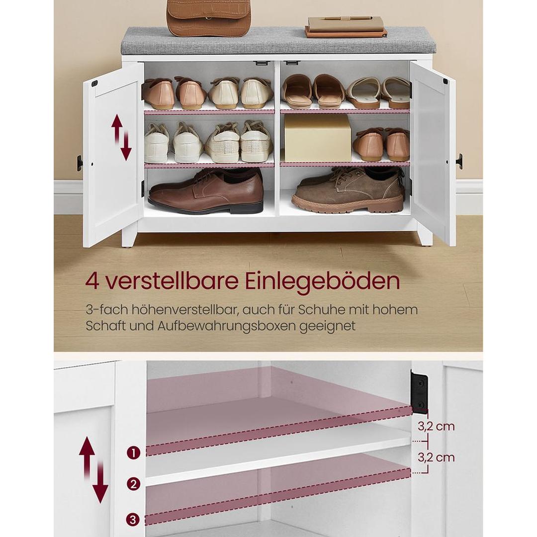 Wandkapstok en Schoenenbank Set met Spiegel en Schoenenkast Voor Hal – productweergave 5 | De Groot Living