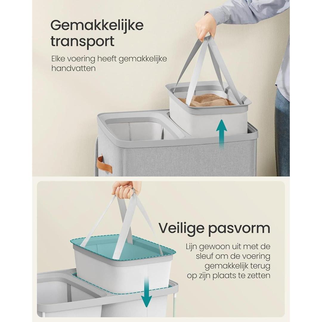 Wasmand met 2 Compartimenten – productweergave 4 | De Groot Living