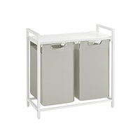 Wasmand met 2 Uittrekbare Waszakken en Opbergblad Van Staal – productweergave 2 | De Groot Living