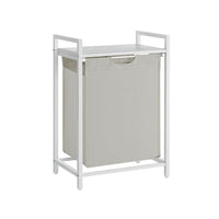 Wasmand met 2 Uittrekbare Waszakken en Opbergblad Van Staal – productweergave 3 | De Groot Living
