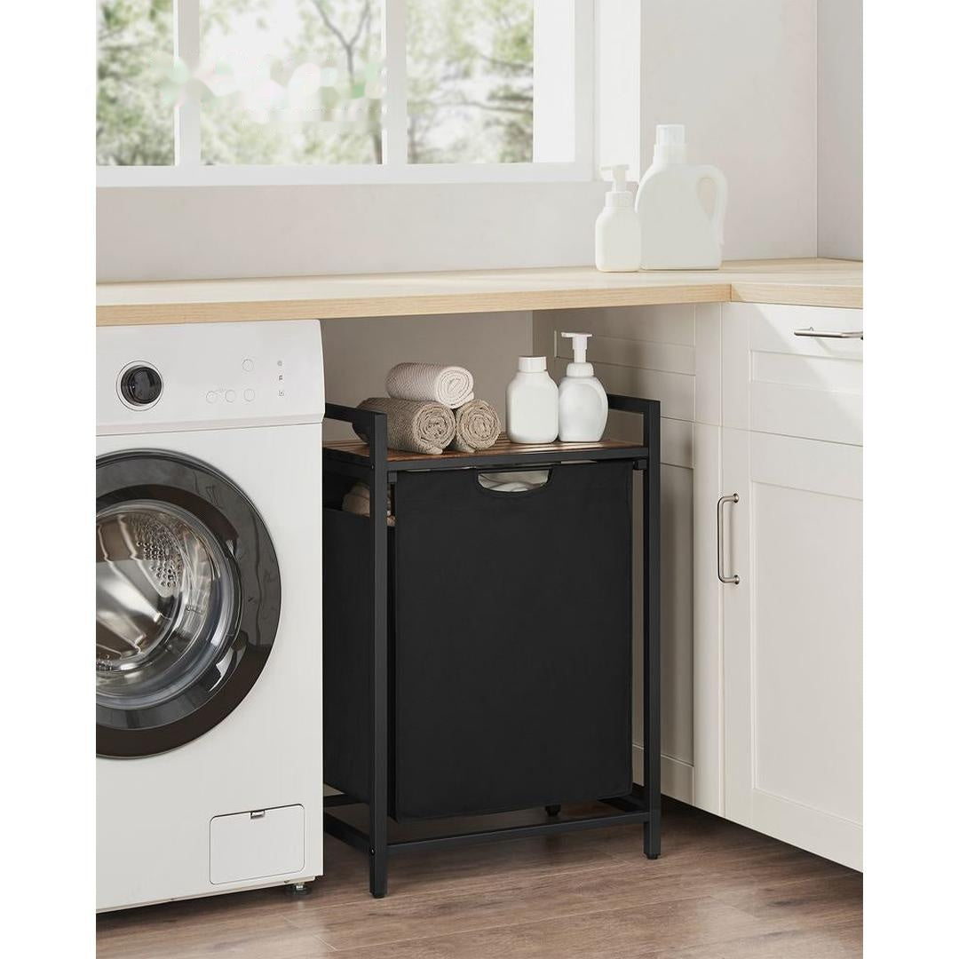 Wasmand met 2 Uittrekbare Waszakken en Opbergblad Van Staal – productweergave 17 | De Groot Living