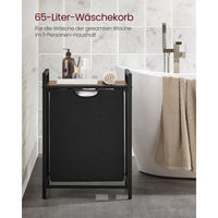 Wasmand met 2 Uittrekbare Waszakken en Opbergblad Van Staal – productweergave 18 | De Groot Living