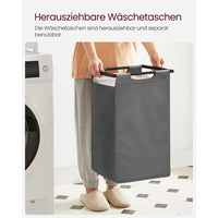 Wasmand met 2 Uittrekbare Waszakken en Opbergblad Van Staal – productweergave 25 | De Groot Living