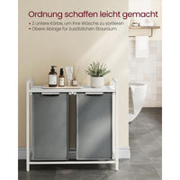 Wasmand met 2 Uittrekbare Waszakken en Opbergblad Van Staal – productweergave 29 | De Groot Living