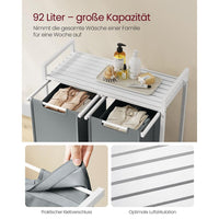Wasmand met 2 Uittrekbare Waszakken en Opbergblad Van Staal – productweergave 30 | De Groot Living