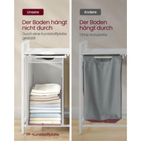 Wasmand met 2 Uittrekbare Waszakken en Opbergblad Van Staal – productweergave 31 | De Groot Living