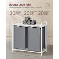 Wasmand met 2 Uittrekbare Waszakken en Opbergblad Van Staal – productweergave 33 | De Groot Living