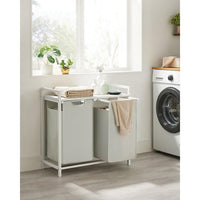 Wasmand met 2 Uittrekbare Waszakken en Opbergblad Van Staal – productweergave 34 | De Groot Living