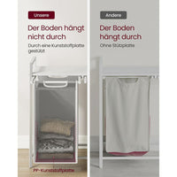 Wasmand met 2 Uittrekbare Waszakken en Opbergblad Van Staal – productweergave 38 | De Groot Living