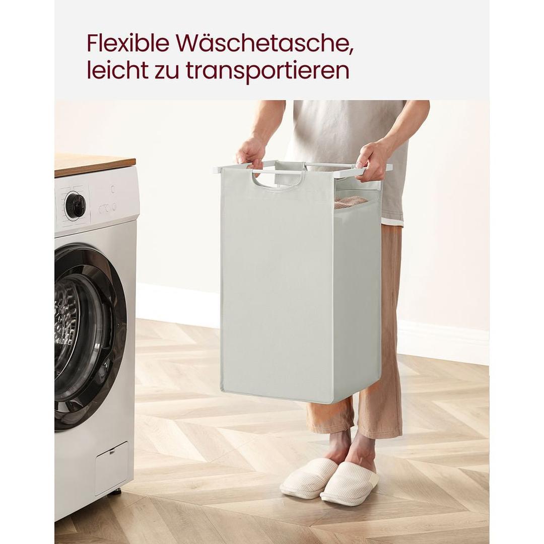 Wasmand met 2 Uittrekbare Waszakken en Opbergblad Van Staal – productweergave 39 | De Groot Living