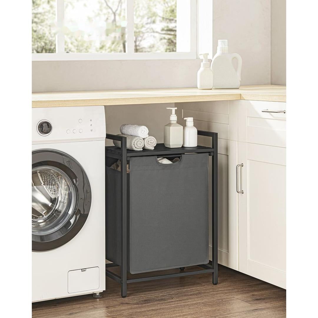 Wasmand met 2 Uittrekbare Waszakken en Opbergblad Van Staal – productweergave 46 | De Groot Living