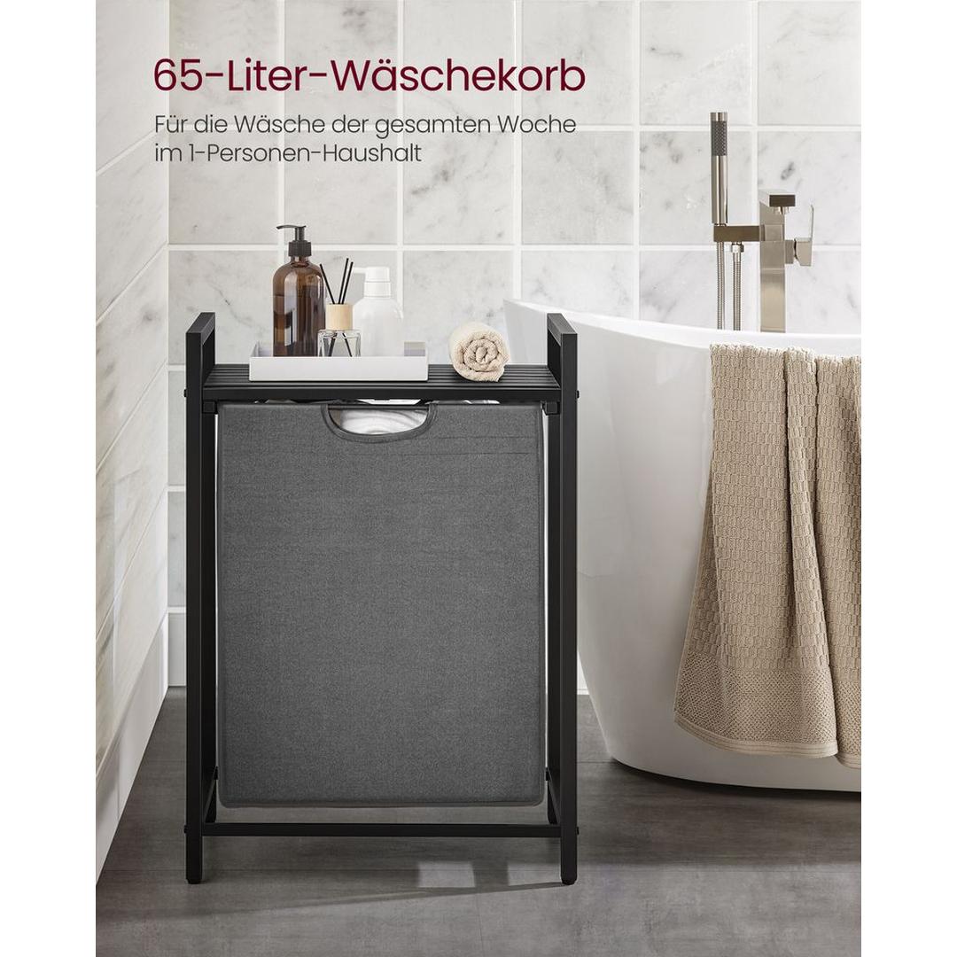 Wasmand met 2 Uittrekbare Waszakken en Opbergblad Van Staal – productweergave 47 | De Groot Living
