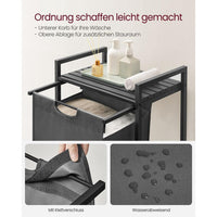 Wasmand met 2 Uittrekbare Waszakken en Opbergblad Van Staal – productweergave 48 | De Groot Living