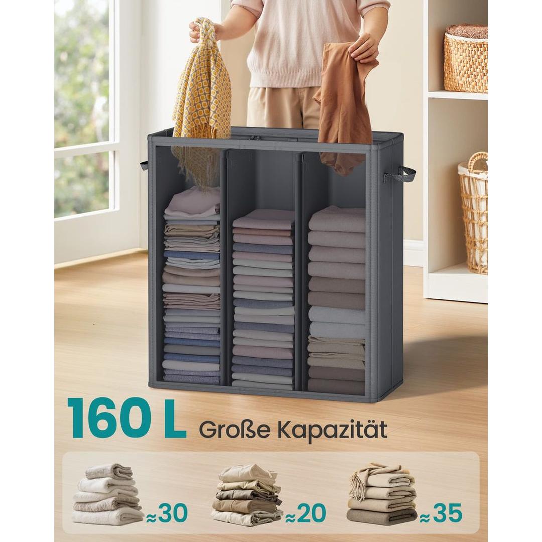 Wasmand Met 3 Compartimenten en Wasbare Binnenzak 160 Liter – productweergave 7 | De Groot Living