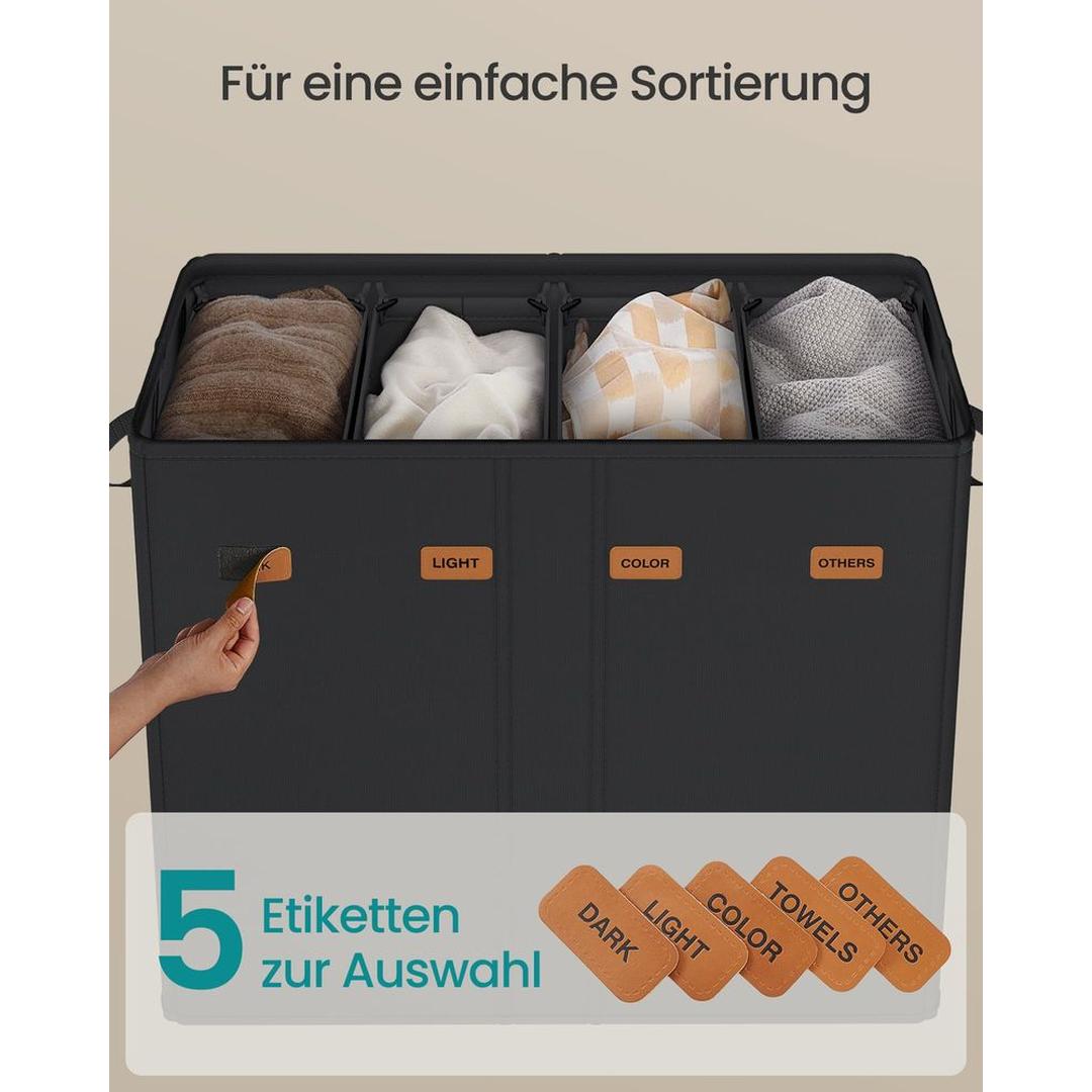 Wasmand Met 3 Compartimenten en Wasbare Binnenzak 160 Liter – productweergave 23 | De Groot Living