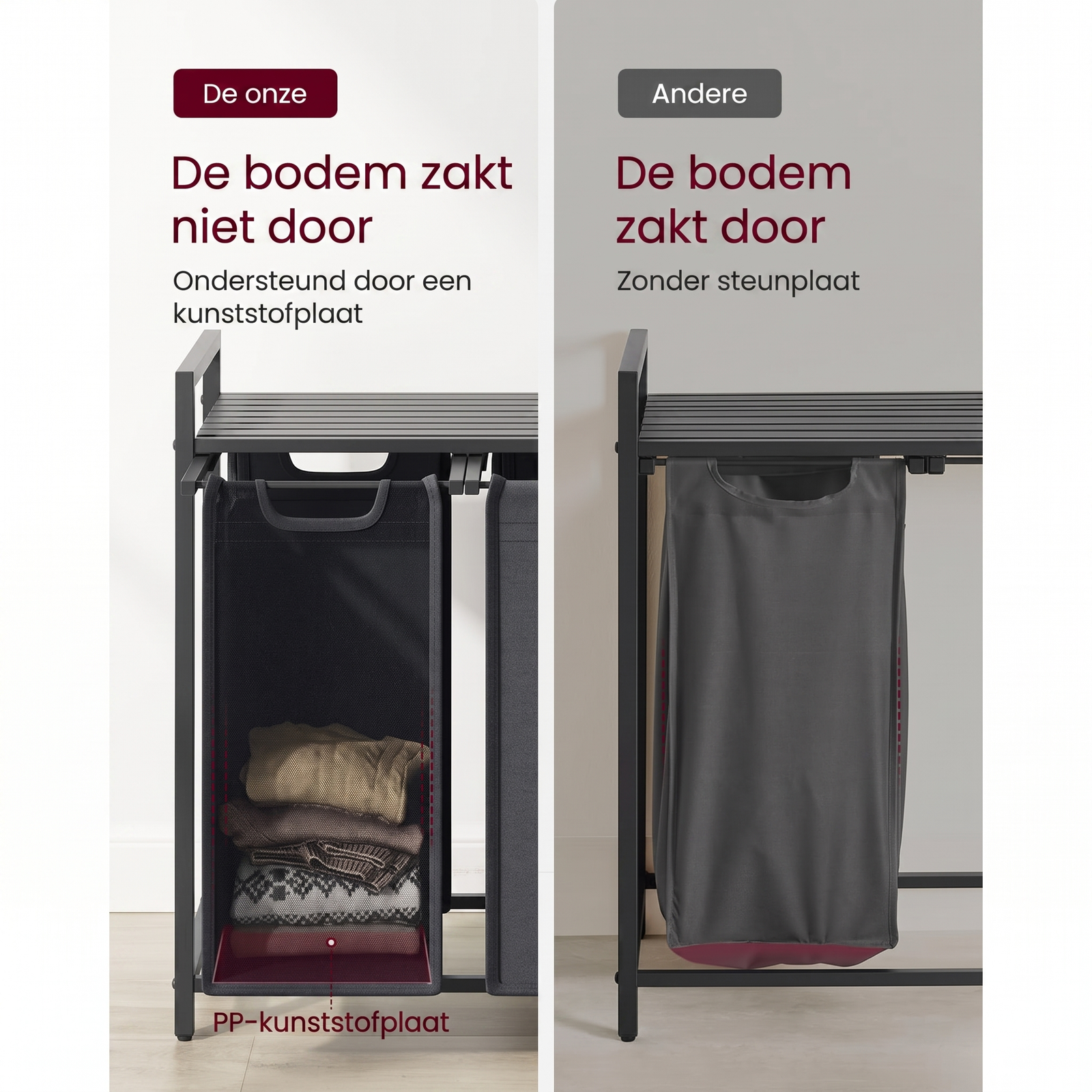 Wasmand met 3 Vakverdelers en Extra Legplank – productweergave 17 | De Groot Living