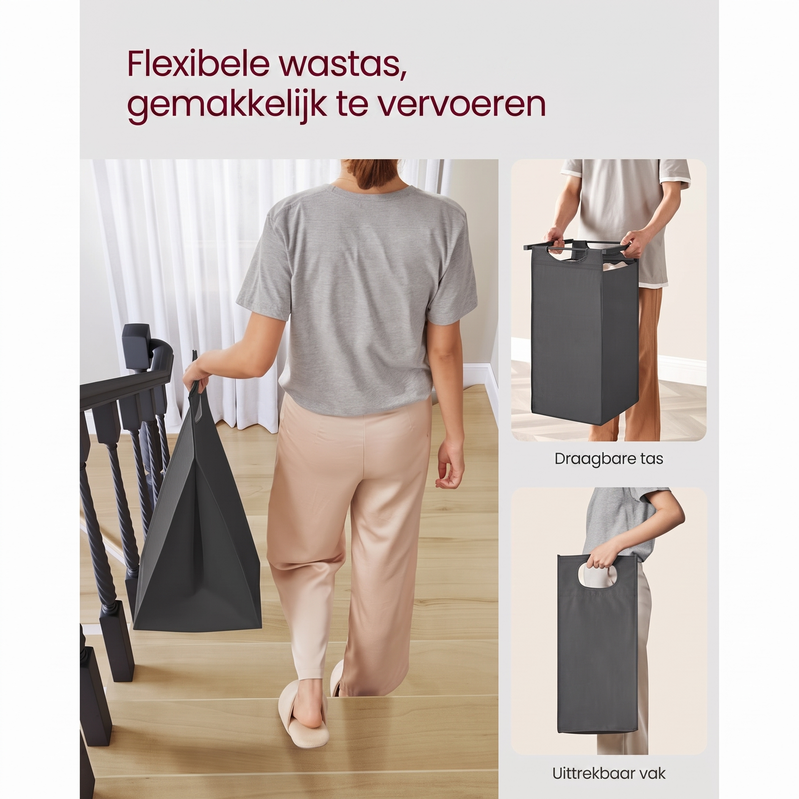 Wasmand met 3 Vakverdelers en Extra Legplank – productweergave 20 | De Groot Living