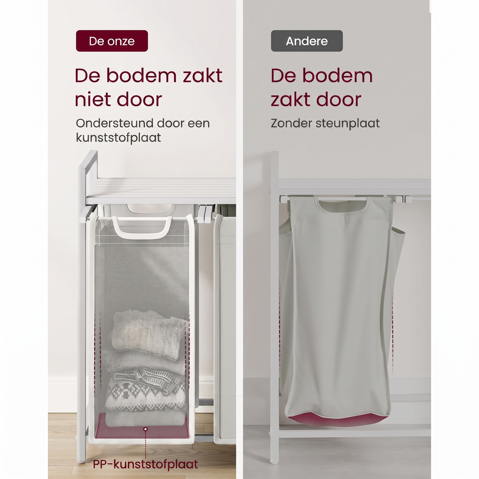 Wasmand met 3 Vakverdelers en Extra Legplank – productweergave 25 | De Groot Living