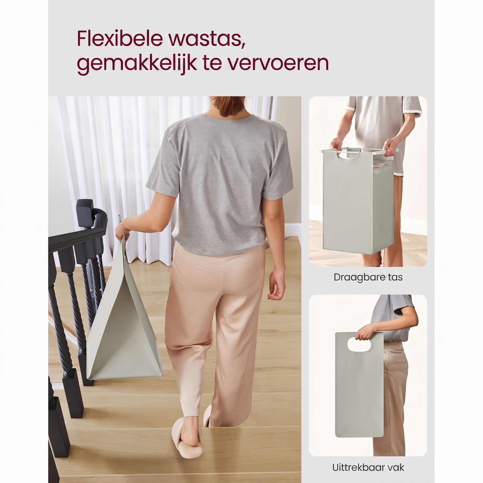 Wasmand met 3 Vakverdelers en Extra Legplank – productweergave 28 | De Groot Living