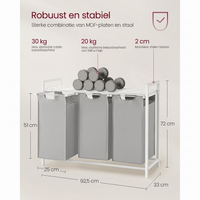 Wasmand met 3 Vakverdelers en Extra Legplank – productweergave 32 | De Groot Living