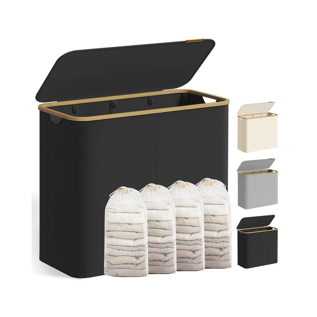 Wasmand Met Deksel en Uitneembare Waszak Voor Kleine Ruimtes – productweergave 5 | De Groot Living