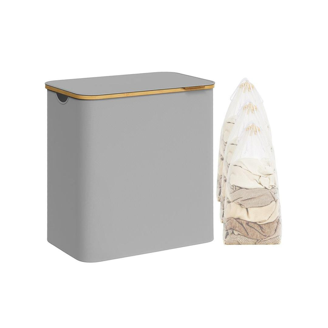 Wasmand Met Deksel en Uitneembare Waszak Voor Kleine Ruimtes – productweergave 12 | De Groot Living