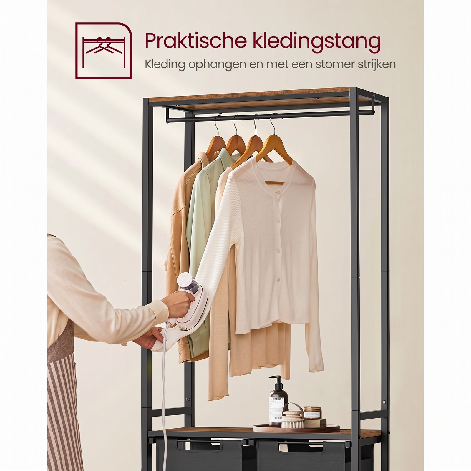 Wasmand met Kledingrek – productweergave 6 | De Groot Living