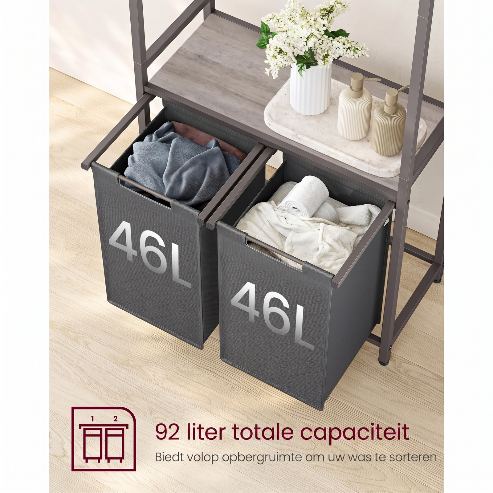 Wasmand met Kledingrek – productweergave 12 | De Groot Living